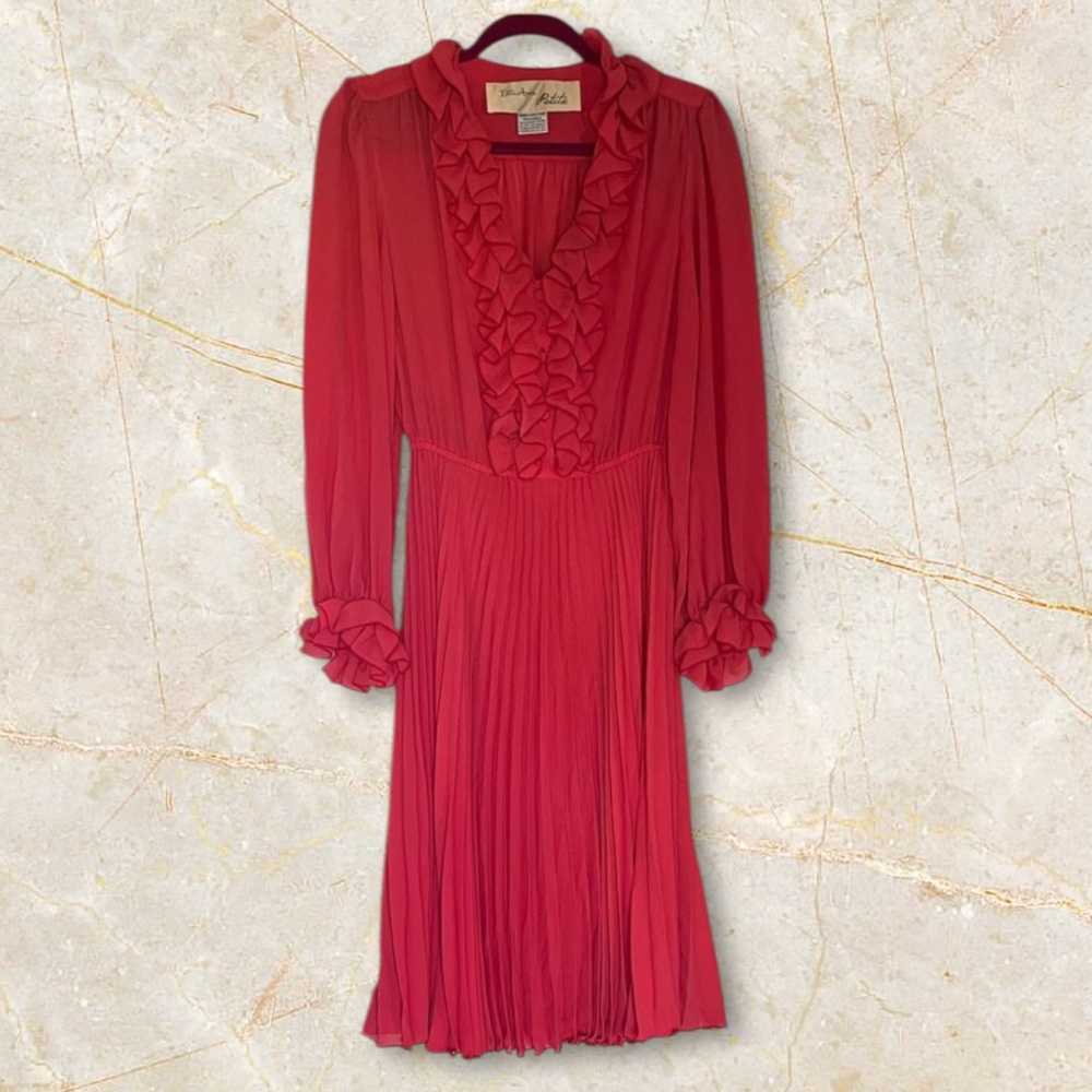 Vintage Lillie Ann Long Sleeve Ruffled Dress